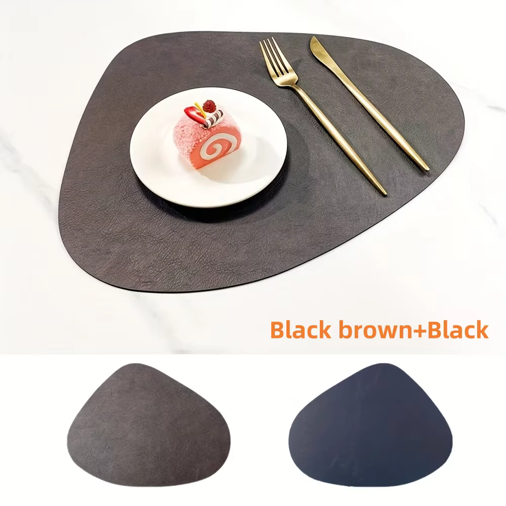 Sets de table coordonnants en similicuir, napperons imperméables, essuyage propre, chaleur, degrés, 