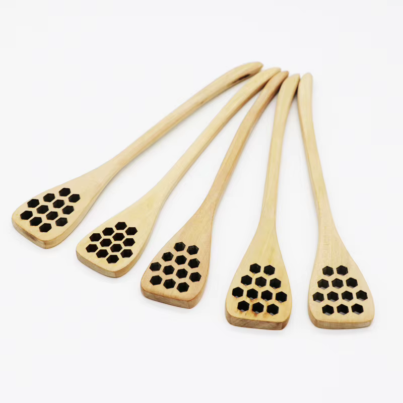 Cuillères à miel en bois, 50 pièces, sculpture créative, cuillère à miel sculptée en nid d'abeille, 