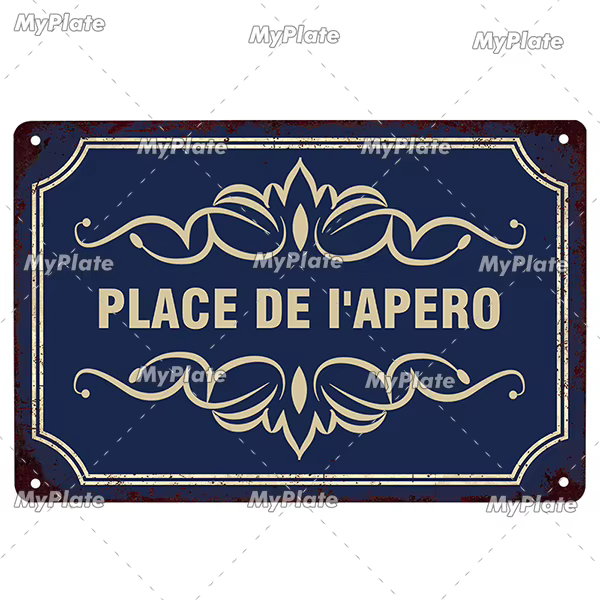 [MyPlate] signe en métal français Plaque Vintage Plaque en étain décor mural pour Bar Club homme gro