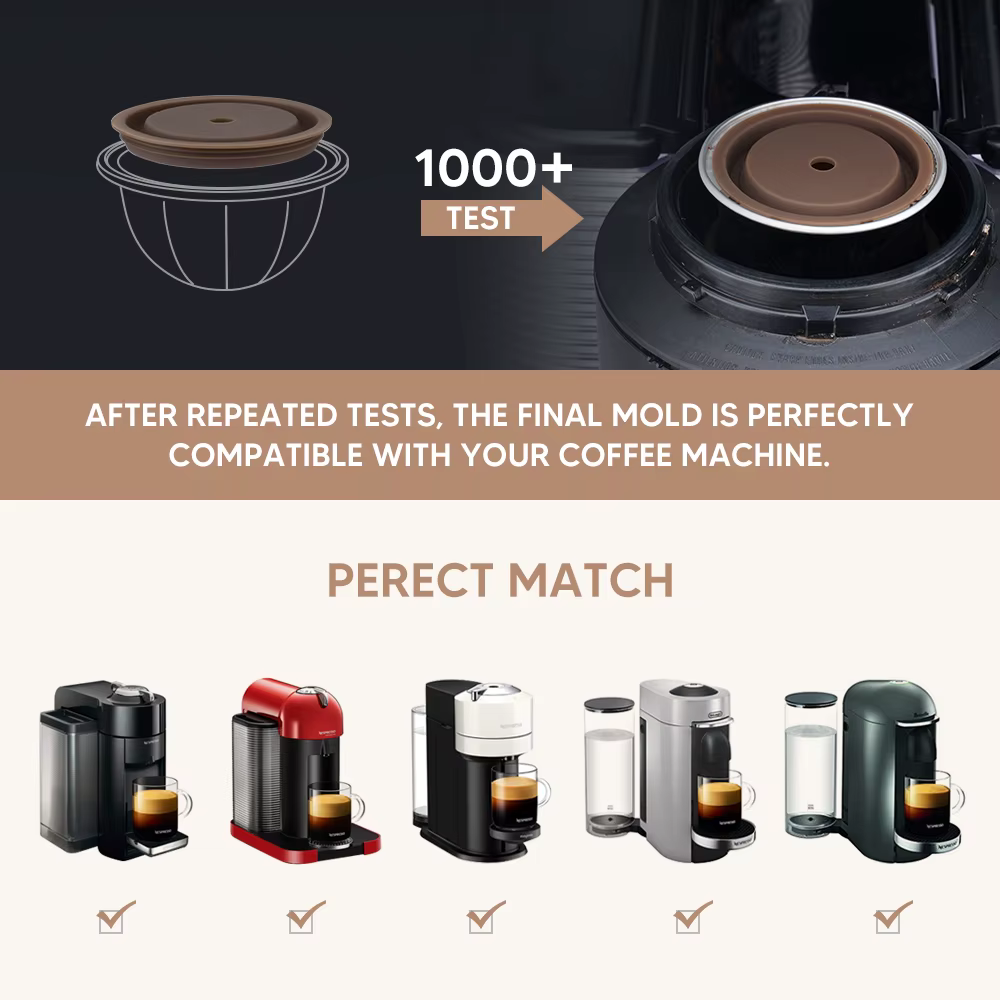 Couvercle réutilisable en silicone de qualité alimentaire pour capsules de café VerAACoffee, adapté