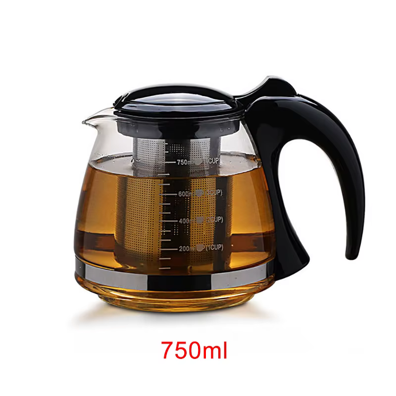 Théière en verre au Design créatif 750ml et 1200ml, théière en verre à la mode pour fleur de thé ave