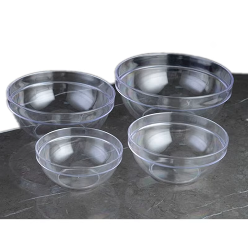 Bol à salade rond en acrylique, vaisselle domestique transparente épaissie, bol en plastique de qual
