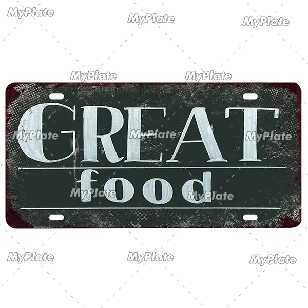 MyPlate-Plaque d'immatriculation vintage en métal Hamburger, décor de cuisine, plaque de bar, décora