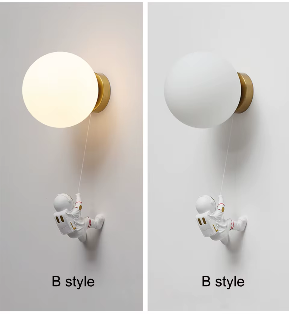 Applique Murale Moderne en Boule de Verre, Lampe Astronome Lunaire pour Salon, Éclairage LED Décorat