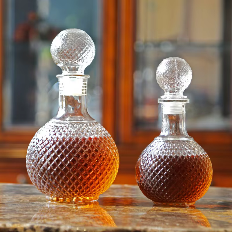 Bouteille de vin en verre de 1000ml, carafe à vin en boule créative, verres