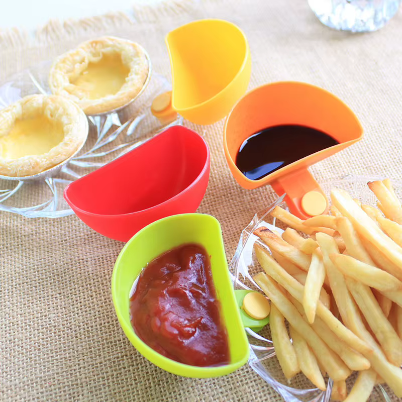 Plat à condiments coloré et créatif avec pince, multifonctionnel pour cuisine