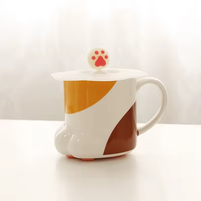 Tasse en porcelaine créative avec pattes de chat et de tigre, tasse de bureau, tasse à café, démontr