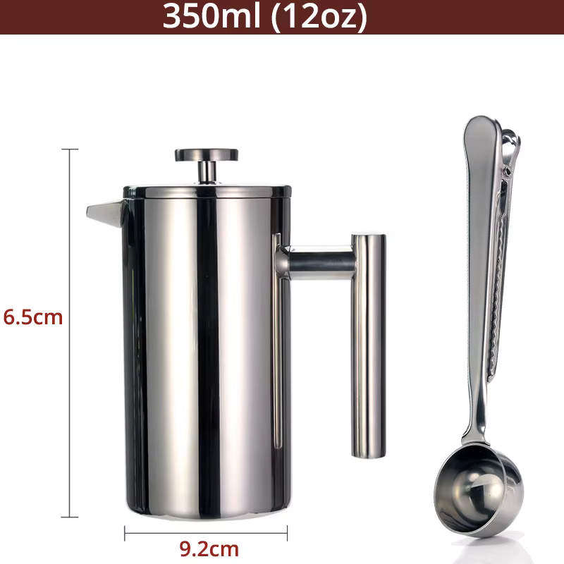 Meilleure cafetière à presse française – Double paroi en acier inoxydable 304, maintient le café ou 