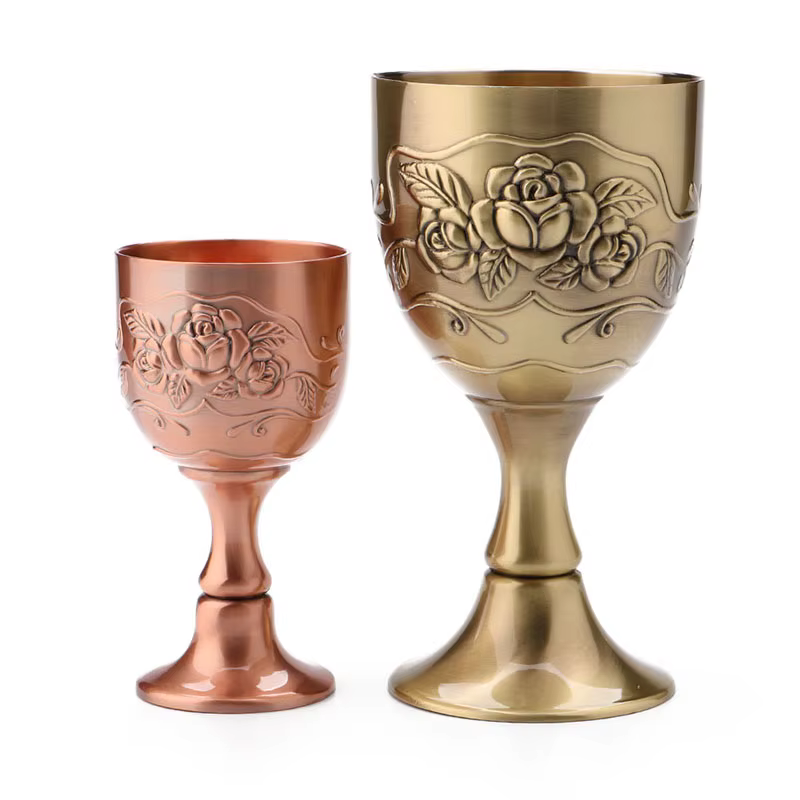 Verres à vin vintage pour la mer Méditerranée, gobelet, verres, tasses en cuivre, tasse à motif de f