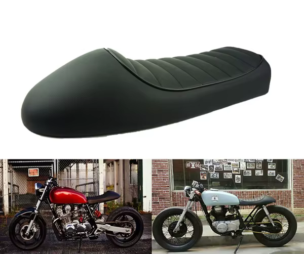 SAFFEN noir moto café Racer siège personnalisé Vintage bosse selle plat pan rétro siège pour Honda C