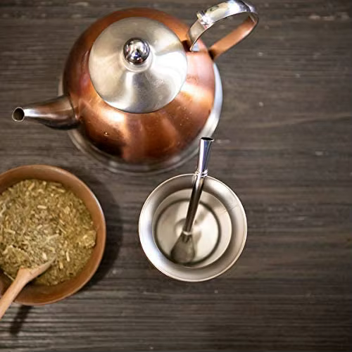 Le ensemble Yerba Mate comprend une tasse à thé Mate en acier inoxydable 18/8 à double paroi, une Bo