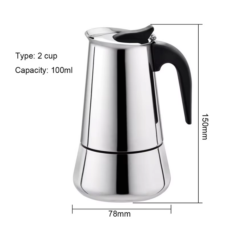 Cafetière expresso Portable 100ml/200ml/300ml/450ml, Pot Moka en acier inoxydable, bouilloire pour B