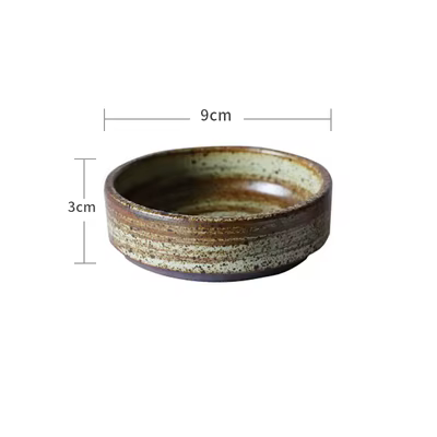 Assiettes rondes en grès faites à la main, Style japonais rétro, bol à soupe de riz, vaisselle de Re