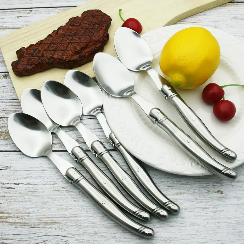 Cuillère à dîner 8.5 "Style laguna en acier inoxydable, grandes cuillères à soupe à riz, couverts pu