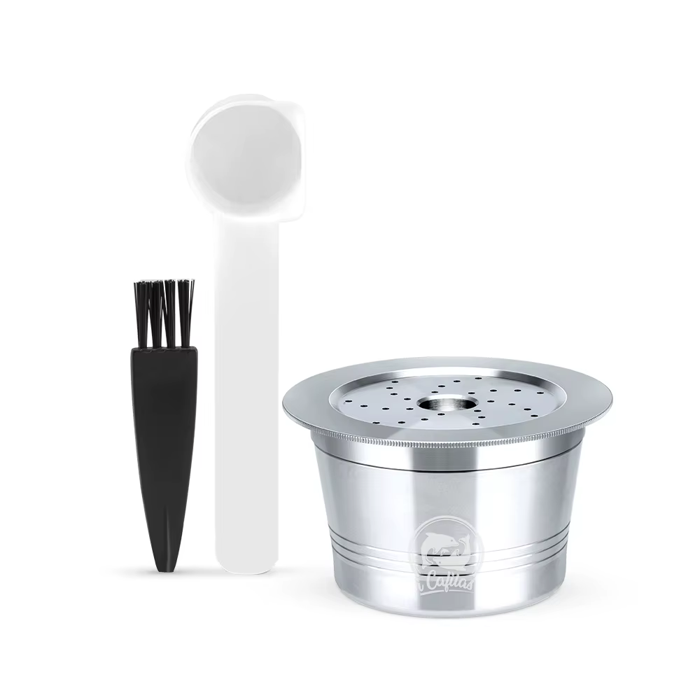 TCHIBO-Capsules de café réutilisables en acier inoxydable, filtre Crema, pour machine CafisHansen k-