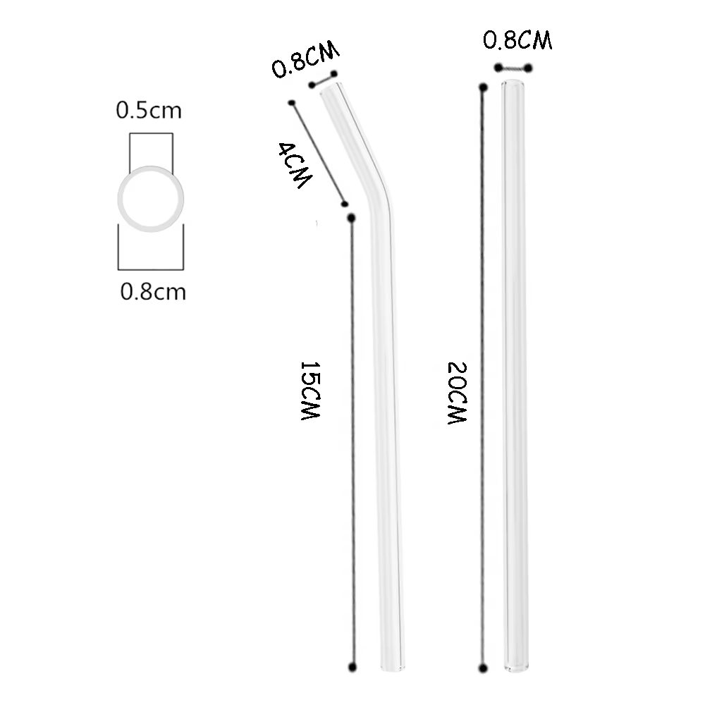 Ensemble de pailles en verre à haute teneur en Borosilicate, réutilisables et écologiques, pour Smoo