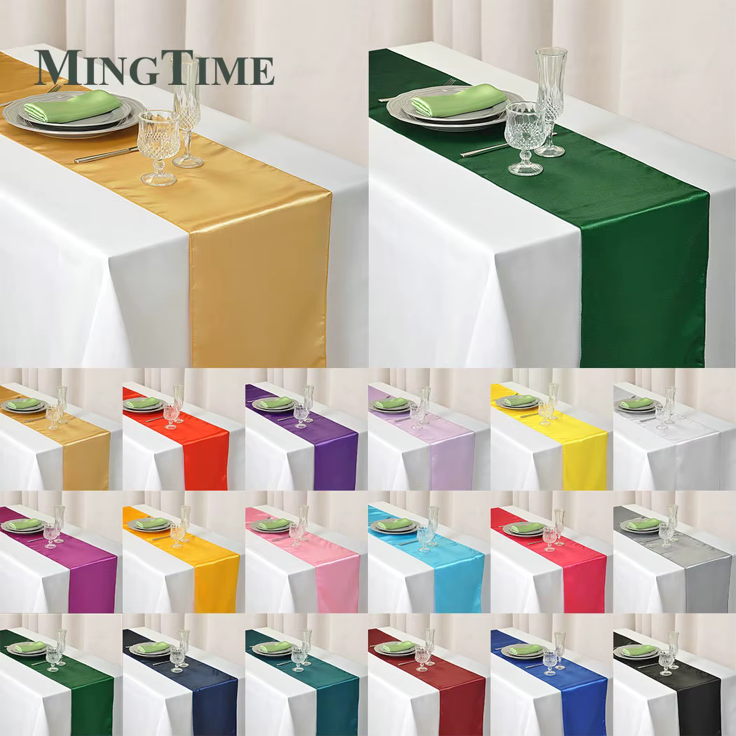 Chemin de Table en Satin 30cm X 275cm, fourniture de fête de mariage, maison de noël, café moderne, 