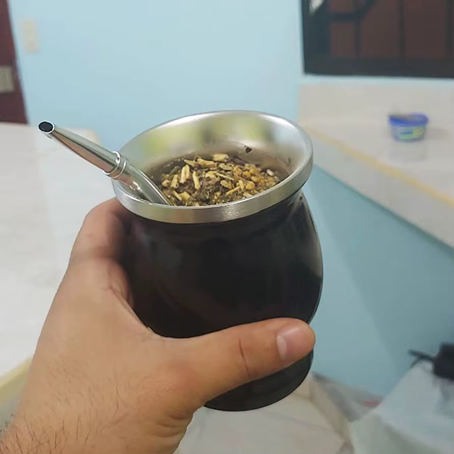 UPORS Yerba Mate Cup 304 acier inoxydable Double paroi 8oz courge Yerba Mate argentine avec Bombilla