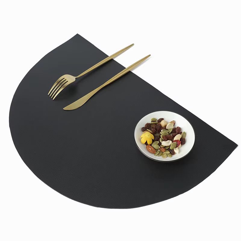 Napperon en cuir PU pour table, coussinets isolants, imperméable, résistant à l'huile, tapis de tabl
