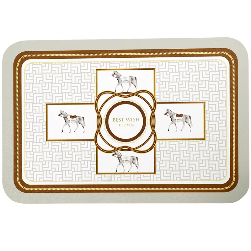Napperons en PVC motif camélia rouge pour table à manger, isolation thermique, résistants aux taches