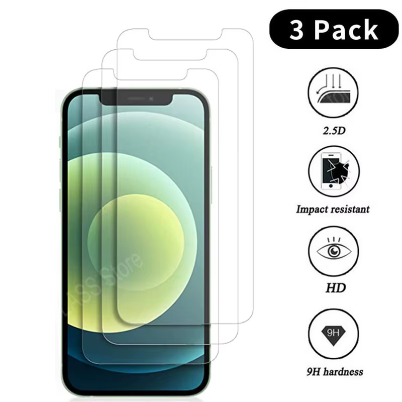 Protecteur d'écran en verre trempé, 3 pièces, pour iPhone 11 12 13 14 15 Pro Max 12 13 Mini, pour iP