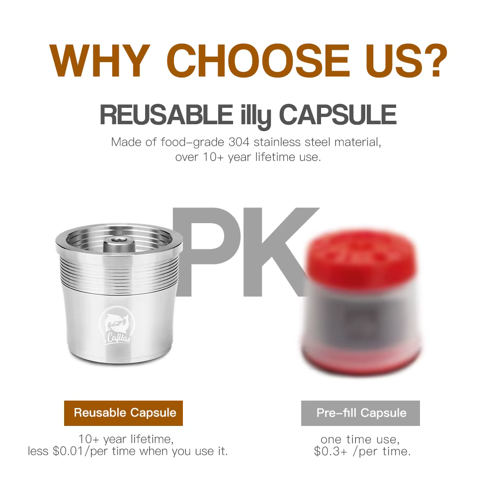 Capsule de café réutilisable ICafilas pour machine illy X7.1 illy Y5, filtre à café rechargeable en