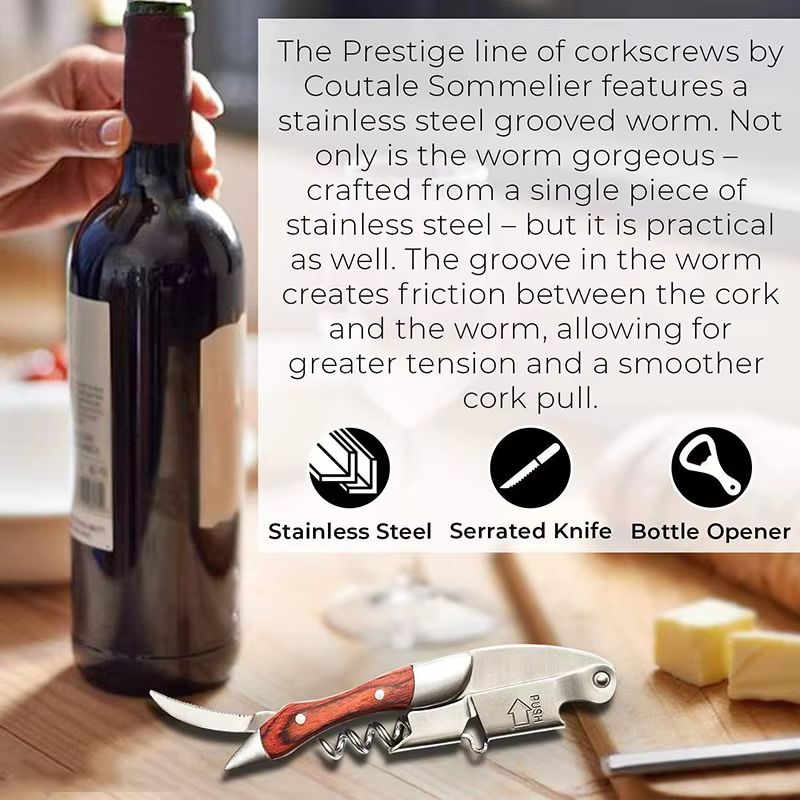 Ouvre-bouteille de bière en acier inoxydable, tire-bouchon pour serveurs professionnels, étui en cui