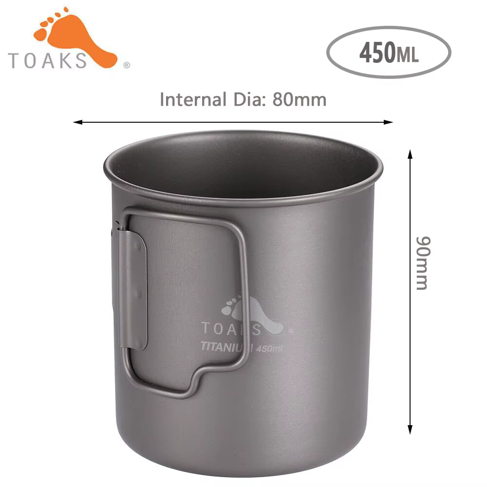TOAKS – tasse à café et thé en titane ultralégère, pour Camping en plein air, vaisselle sans couverc