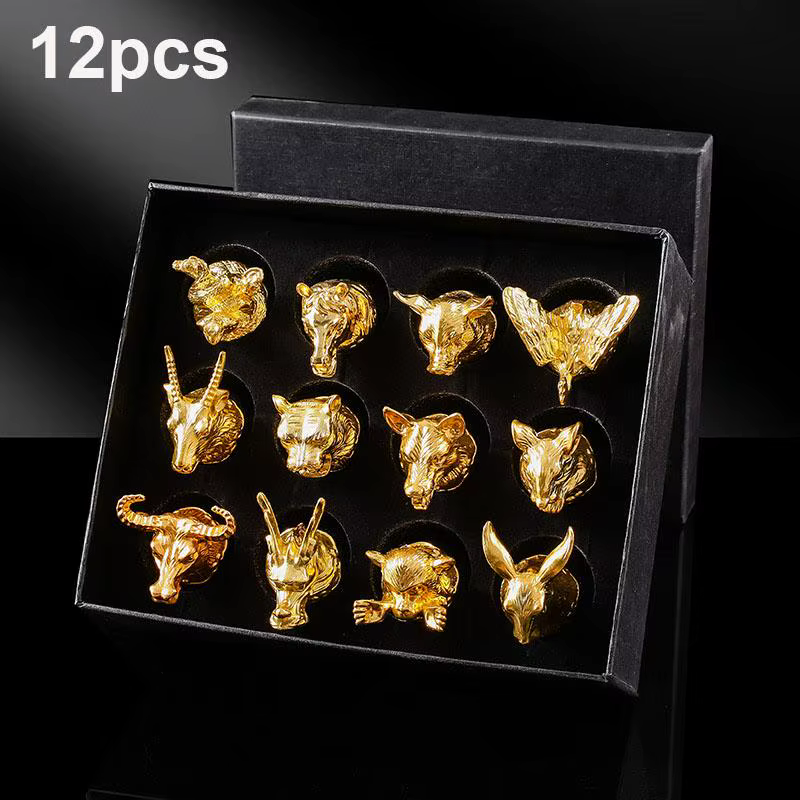 Lot de 12 verres à vin et mini-flacons zodiacaux, vaisselle d'imitation pour la maison, cadeau exqui