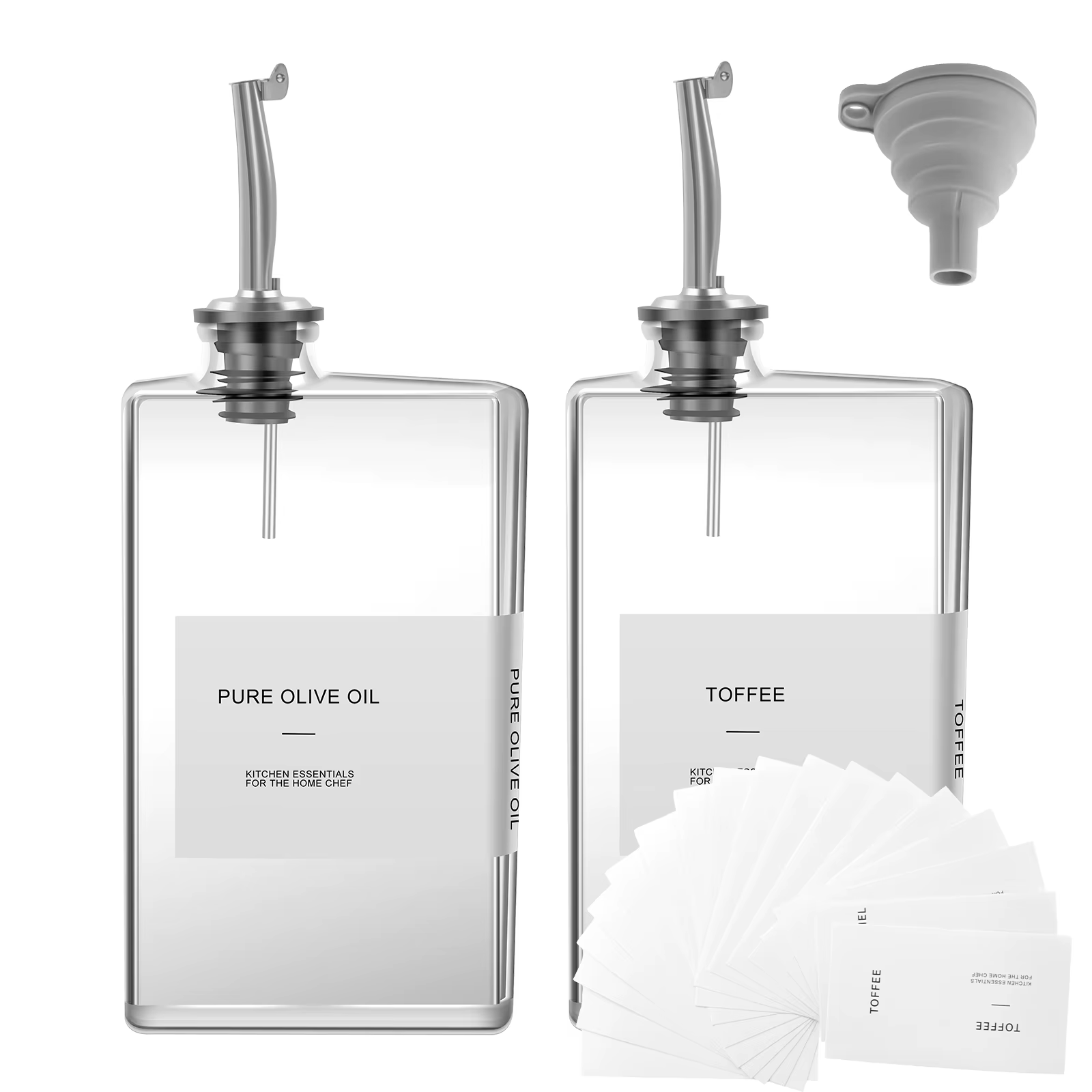 Distributeur de bouteilles d'assaisonnement en verre, bouteille de vinaigre d'huile d'olive de 350ml