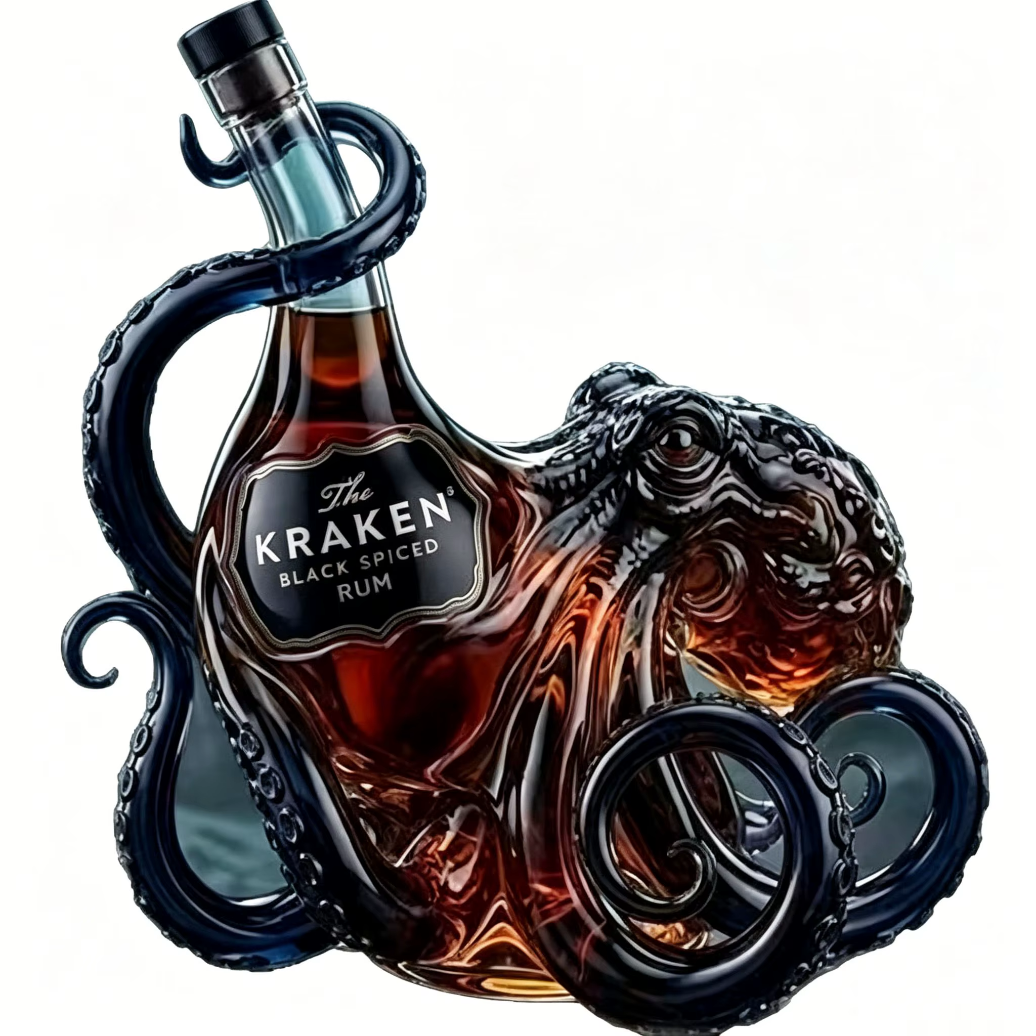 Carafe à liqueur en verre Kraken Octopus, élégante et sculptée, pour whisky, rhum, idéale pour la ca