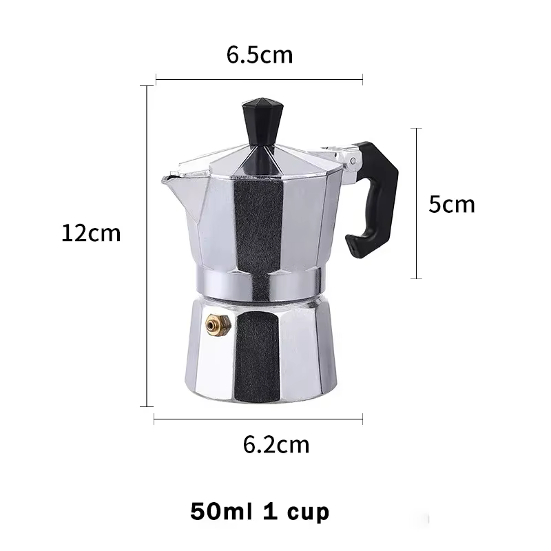 Cafetière Italienne en Aluminium de 50/100/150/300ml, Moka, Octogonale, Expresso, Accessoires de Cui