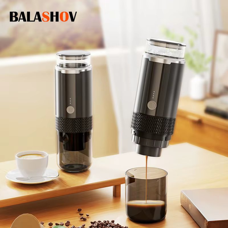Machine à café Portable, cafetière électrique à capsules, cafetière moulue adaptée au café en poudre