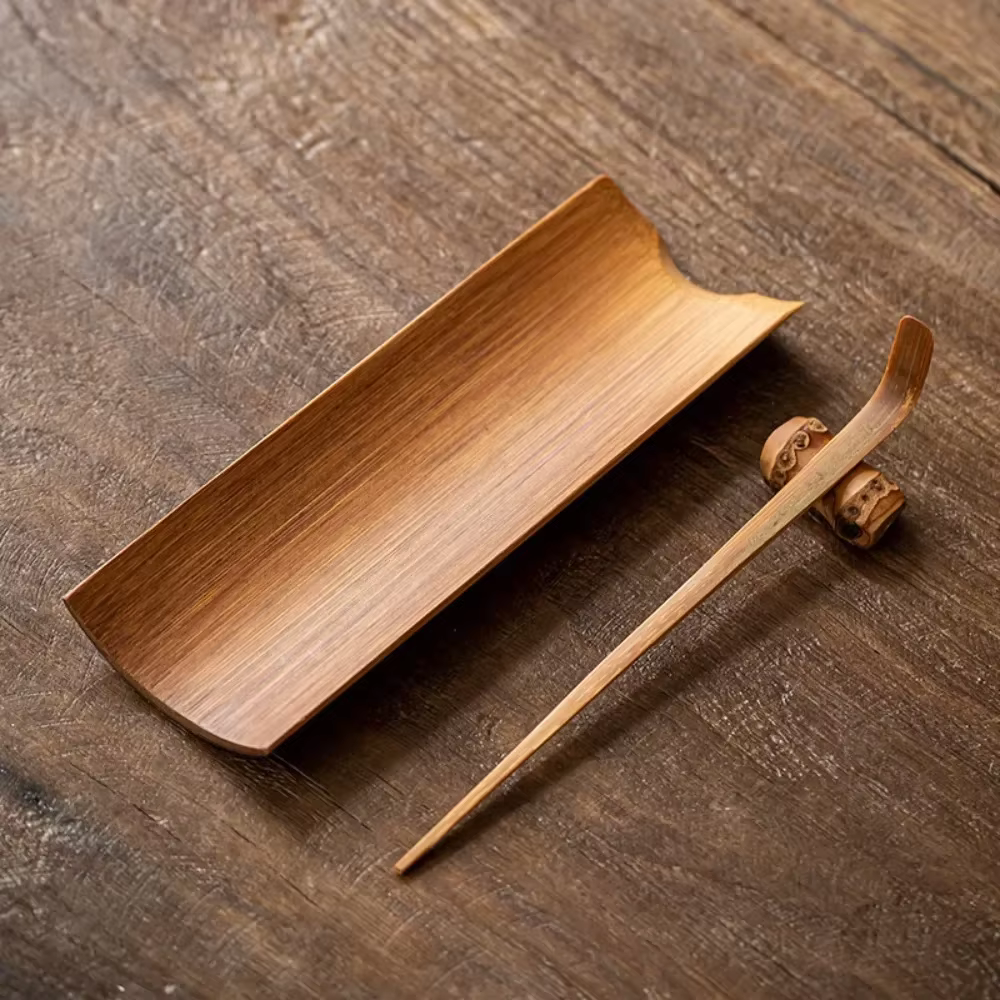 Cuillère à thé en bambou naturel, outils à café faits à la main, ensemble d'accessoires pour thé Vin