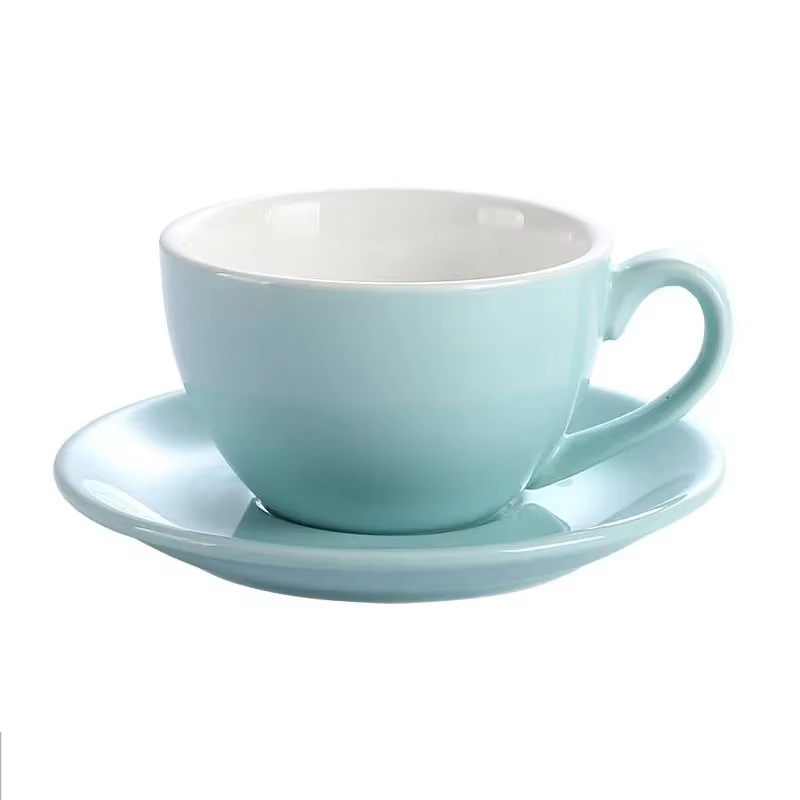 Leeseph – tasse à café en céramique avec soucoupe, ensemble à expresso moderne européen pour Latte,