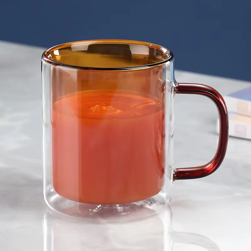 Tasse astronomique en verre coloré avec poignée, double paroi, anti-dérapant, belles tasses à thé, t