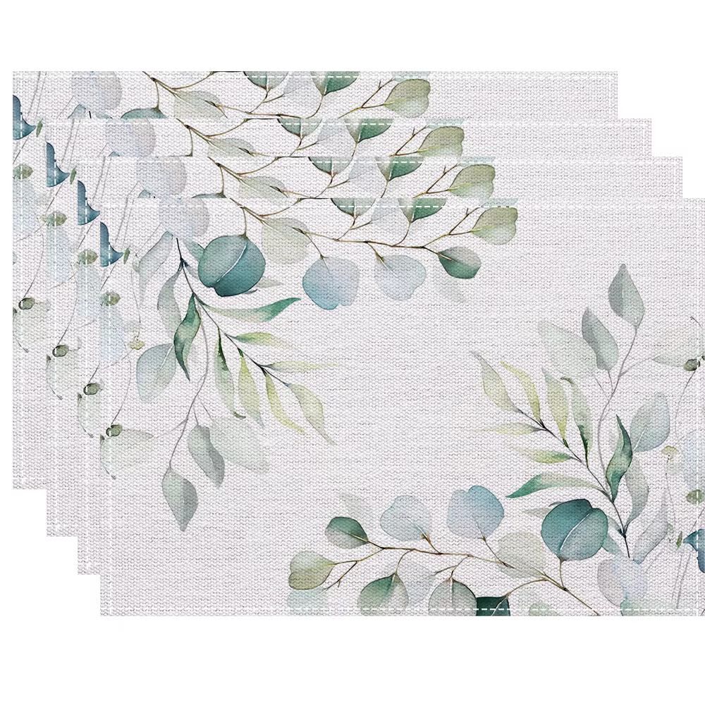 1 set de sets de table pour table à manger, décoration de fête, style rustique vintage, motif floral