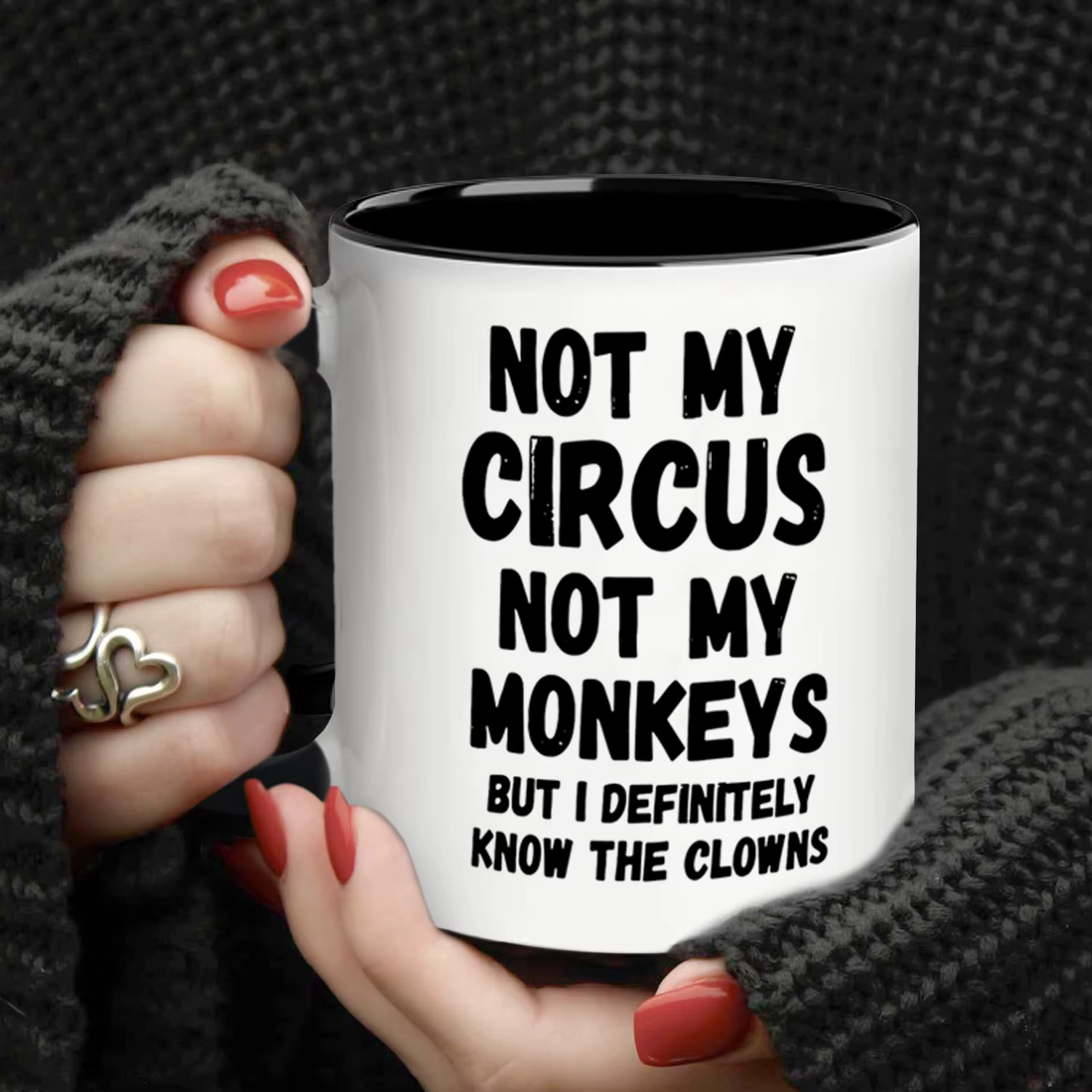 1 pièce, tasse à café « Not My Circus Not My Monkeys » - Cadeaux d'anniversaire amusants, sarcastiqu