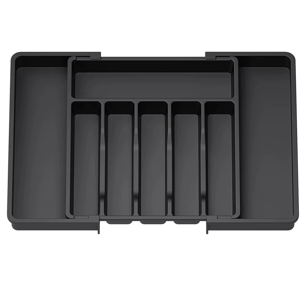Organisateur de tiroir à couverts réglable, plateau extensible en plastique pour cuillères, fourchet