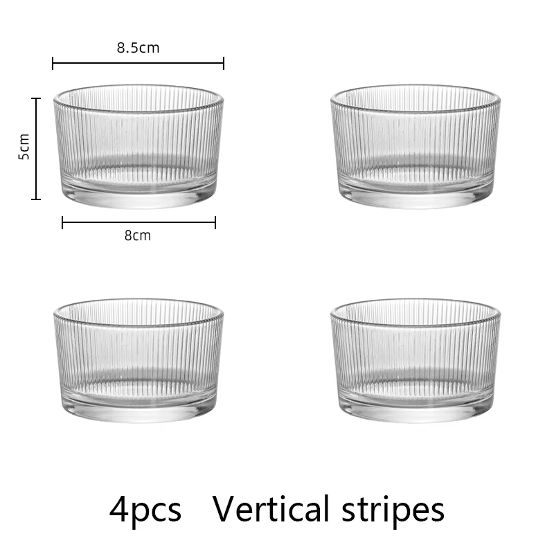 Ensemble de 4 mini-bols en verre transparent YWDL pour desserts, sauces, poudings, fruits, charcuter