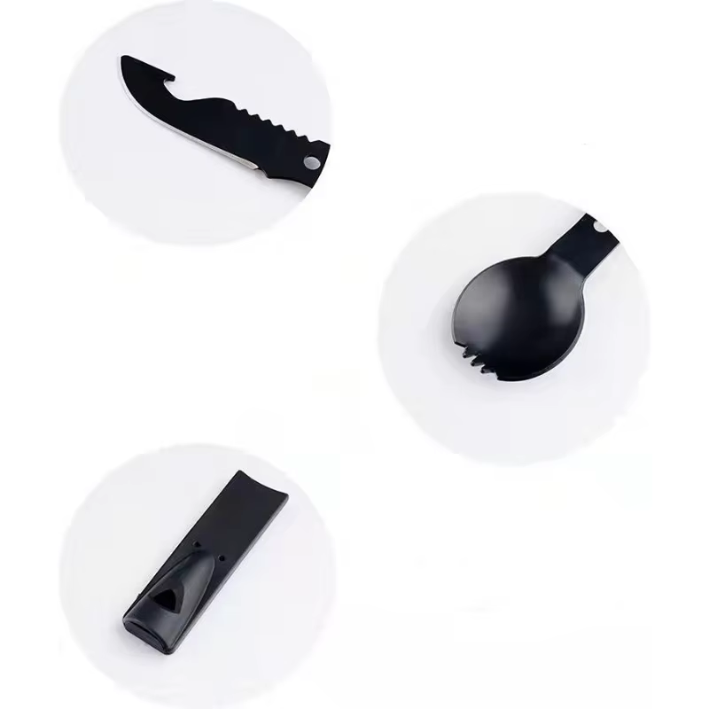 Vaisselle de Camping en plein air couteau en acier inoxydable fourchette cuillère Portable multi-fon
