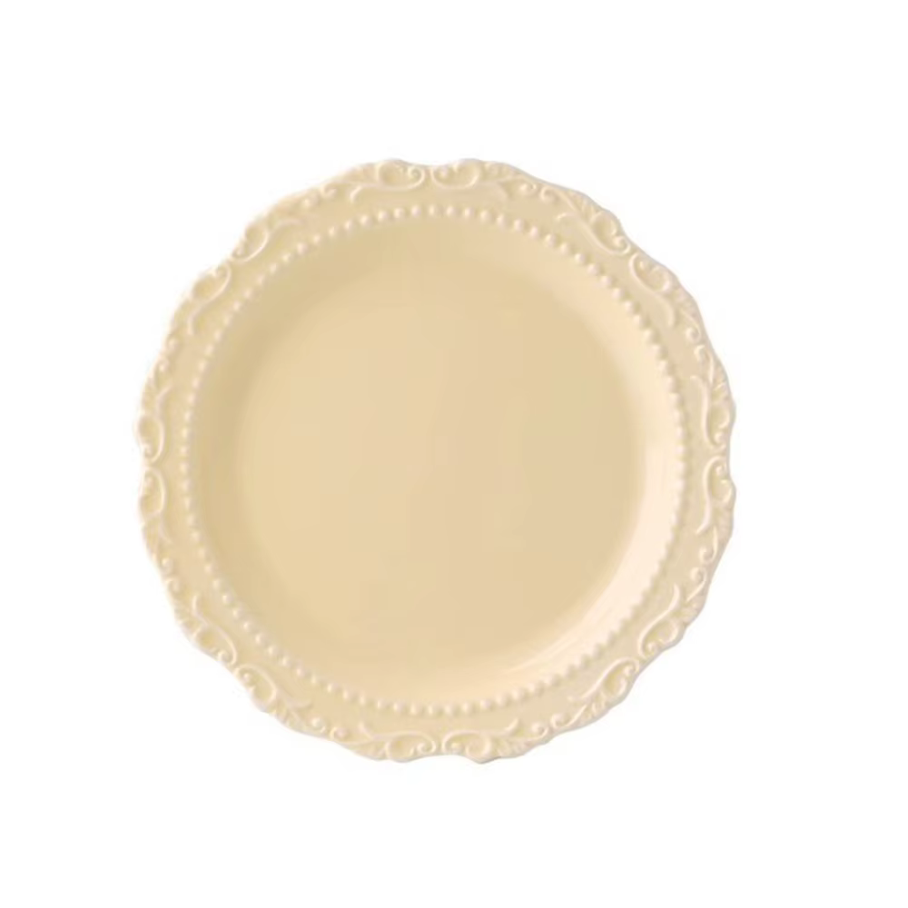 Assiette en Relief française au Design en relief, forme ronde, couleur sous glaçure, vaisselle de sa
