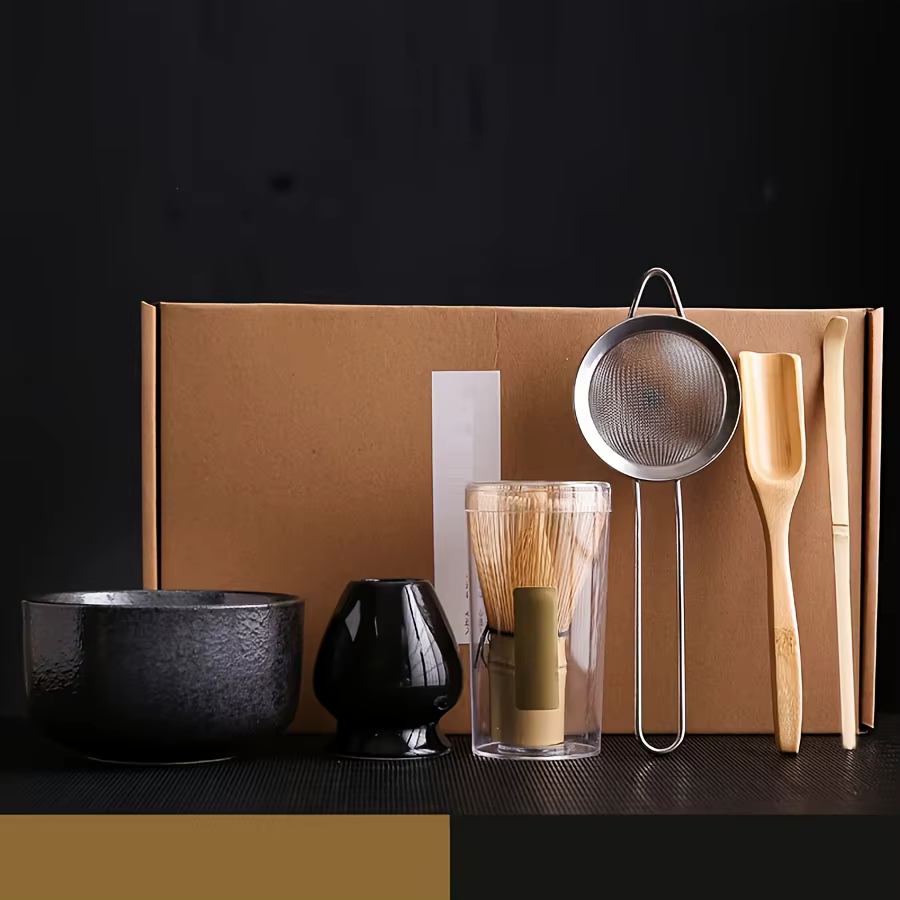 Bol Matcha de style japonais, cuillère, fouet à thé, maille tamis, cadeau parfait pour la cérémonie,