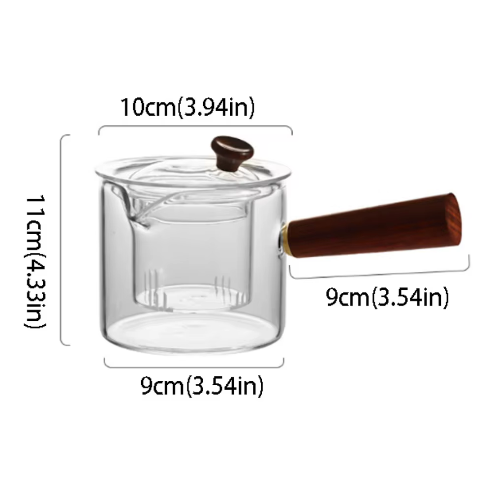 Théière en verre résistant à la chaleur, filtrable, en verre épais, pour thé aux fleurs, en verre bo