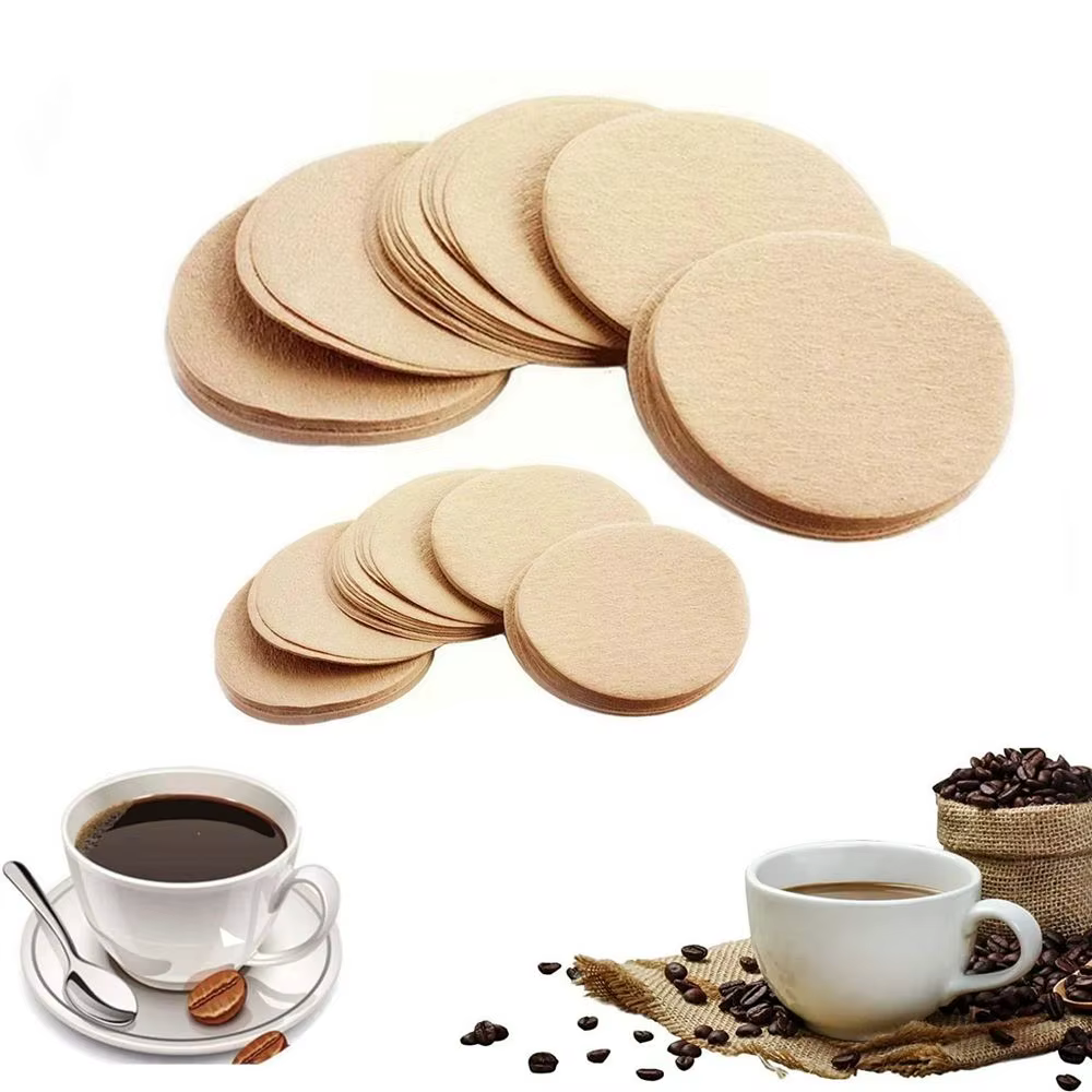 Papier filtre à café rond pour cafetière expresso, 100 pièces, 56, 60, 68mm, moka