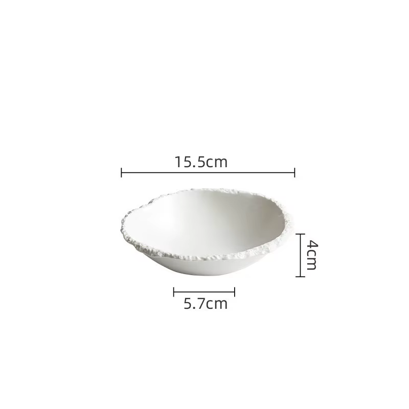 Bol à soupe en céramique blanc Simple, cuisine Restaurant vaisselle spéciale créative Texture Rock b