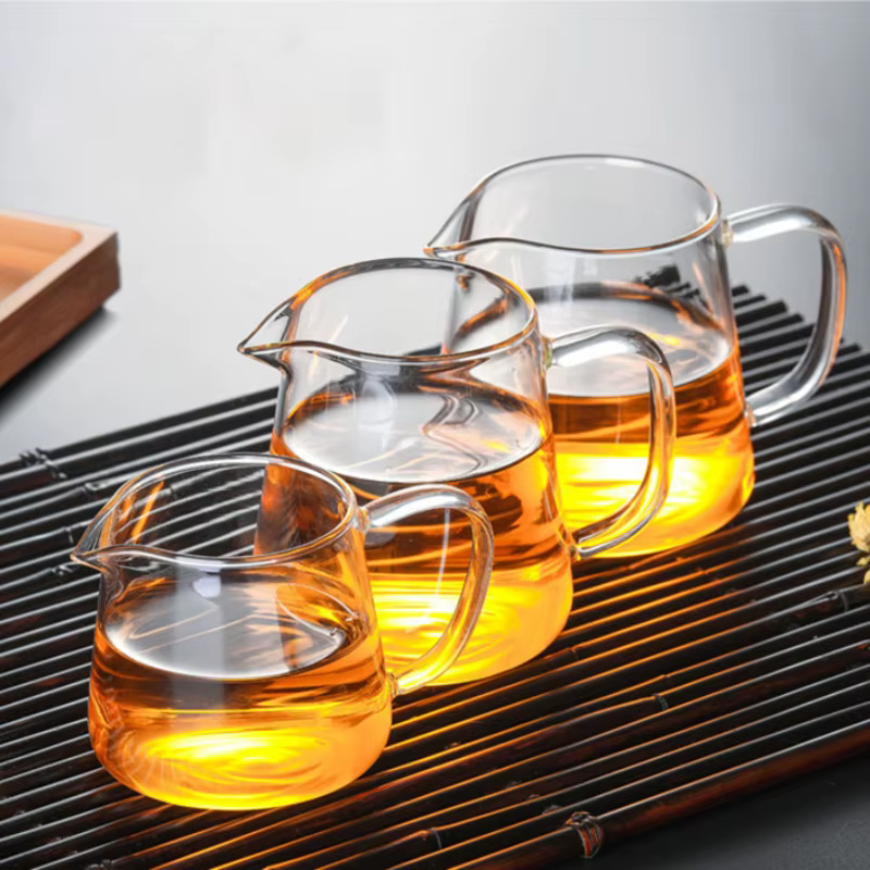 Théière en verre transparent résistant à la chaleur, tasse juste, théière Cha Hai avec infuseur, bou