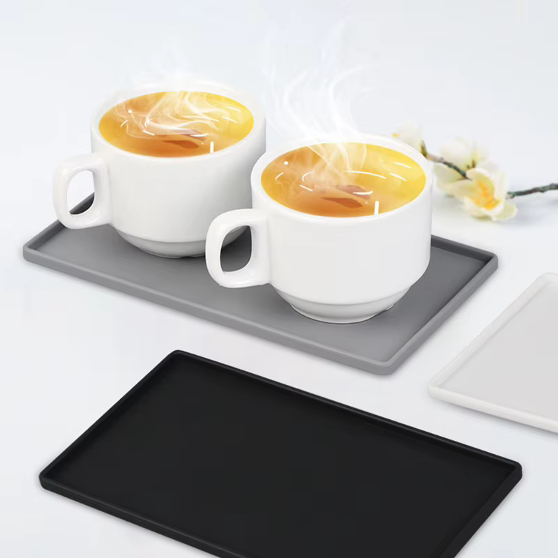 HORegina-Porte-couverts en silicone, carré plat, anti-ald, pour café et thé