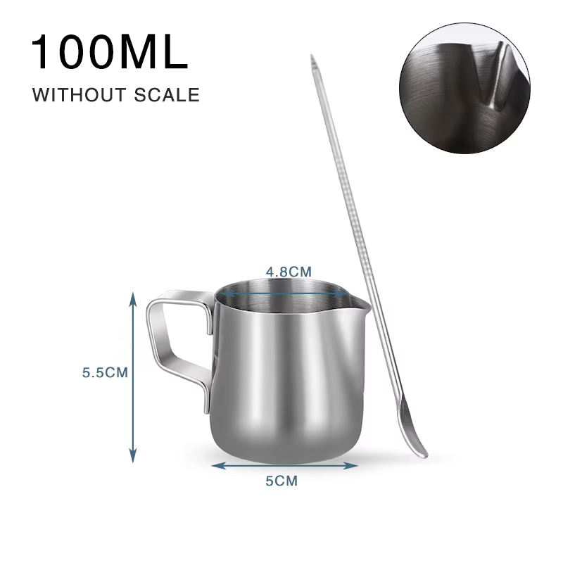 Pichet à mousseur à lait, récipient en acier inoxydable, pichet à mousse de 100ML 350ML 600ML, tasse