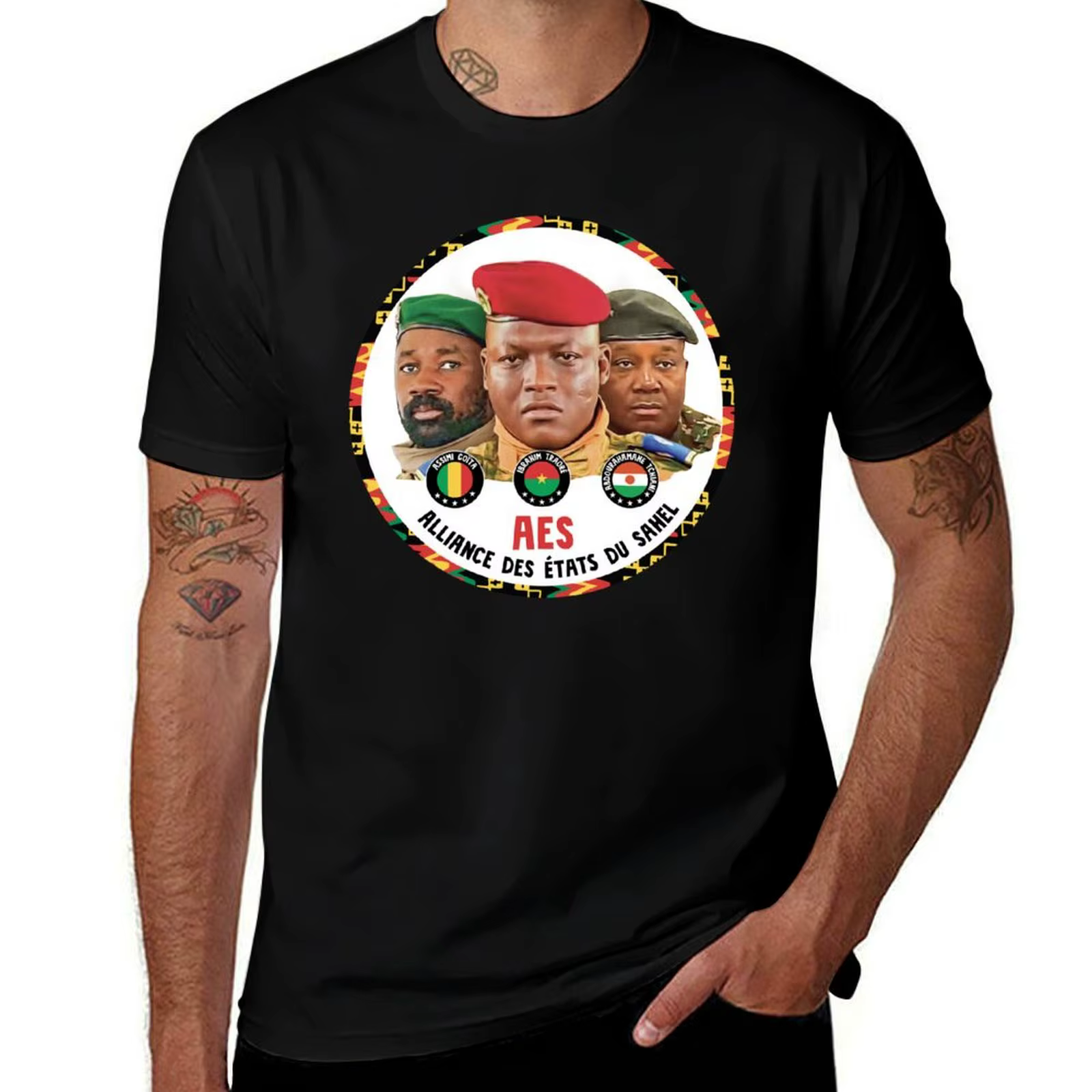 Africa, AES-Alliance of Sahel States T-Shirt, Cute Clothes, Anime, PO gy shirts, Men Graphic T-Shirt